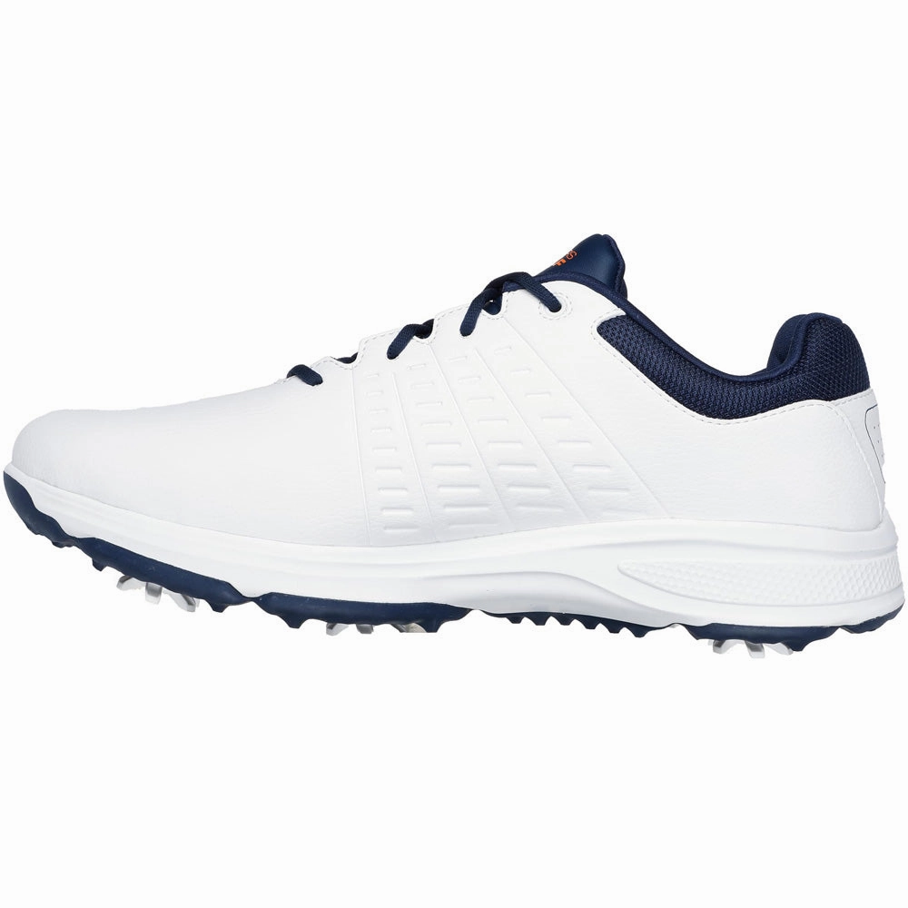 Skechers Go Golf Torque 2 Spiked Waterproof Shoes - White/Navy/Orange Classic Golf Footwear