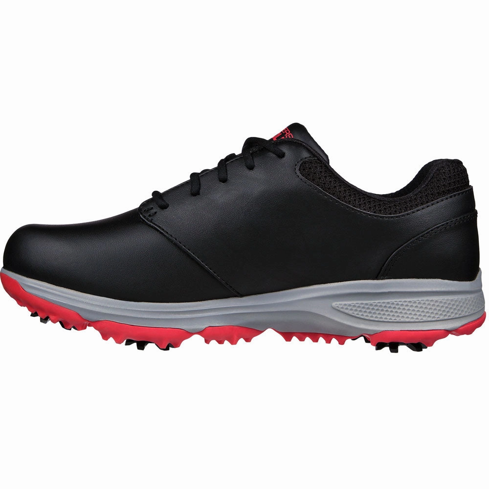 Skechers Jasmine Ladies Waterproof Spiked Shoes - Black/Pink Classic Golf Footwear