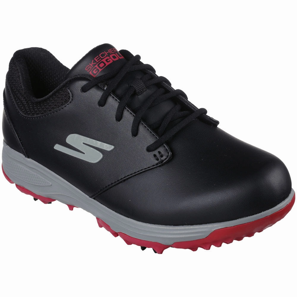 Skechers Jasmine Ladies Waterproof Spiked Shoes - Black/Pink Classic Golf Footwear