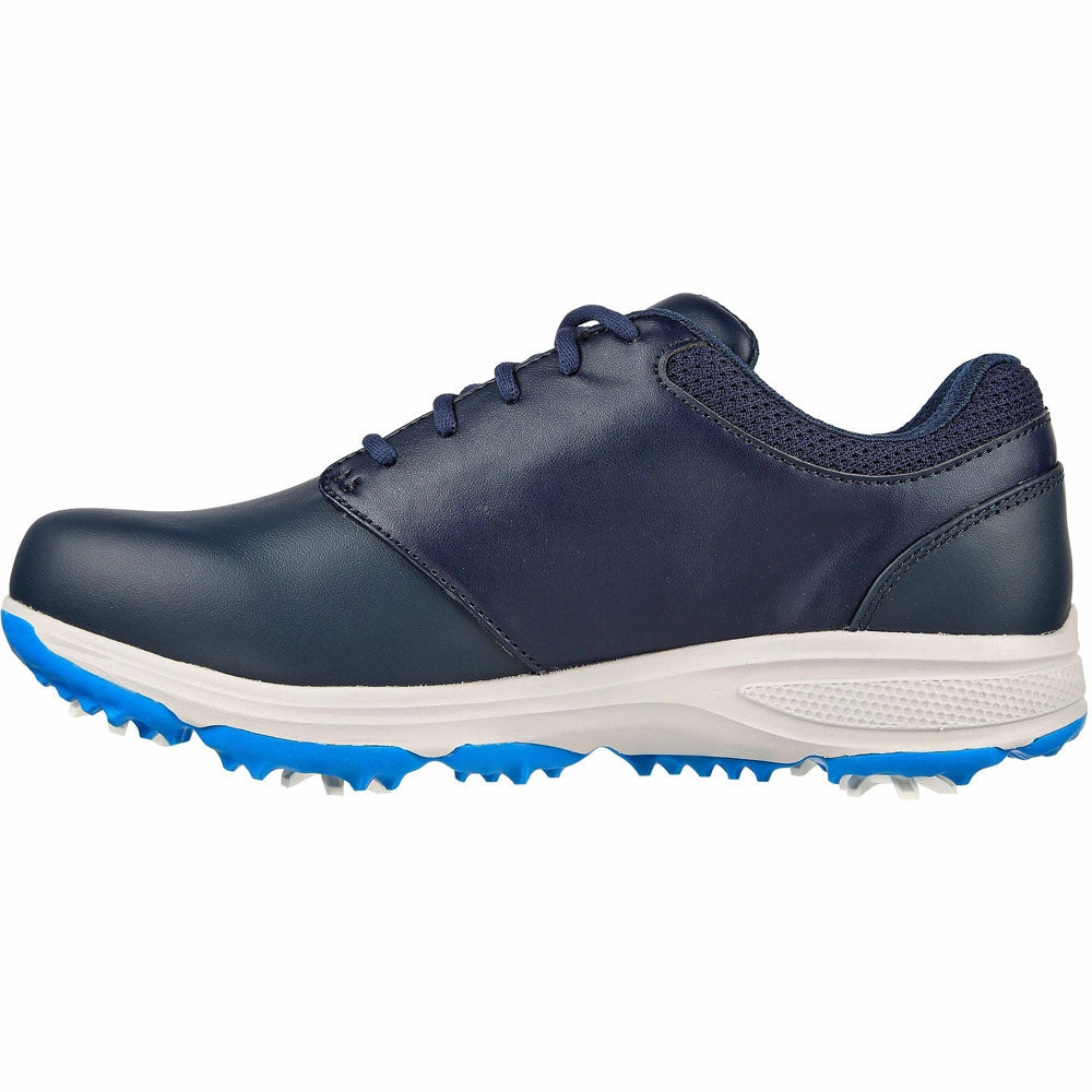 Skechers Jasmine Ladies Waterproof Spiked Shoes - Navy/Turquoise Classic Golf Footwear