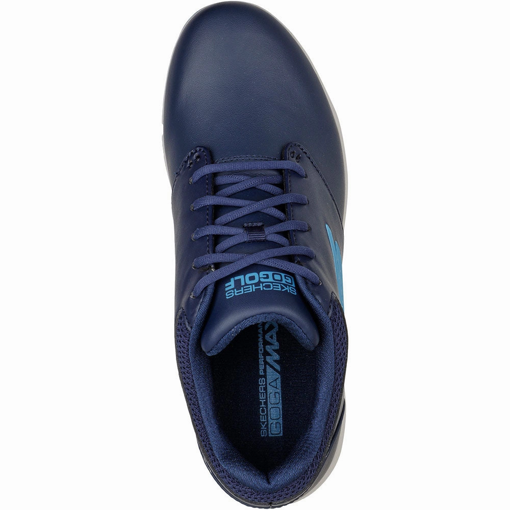 Skechers Jasmine Ladies Waterproof Spiked Shoes - Navy/Turquoise Classic Golf Footwear