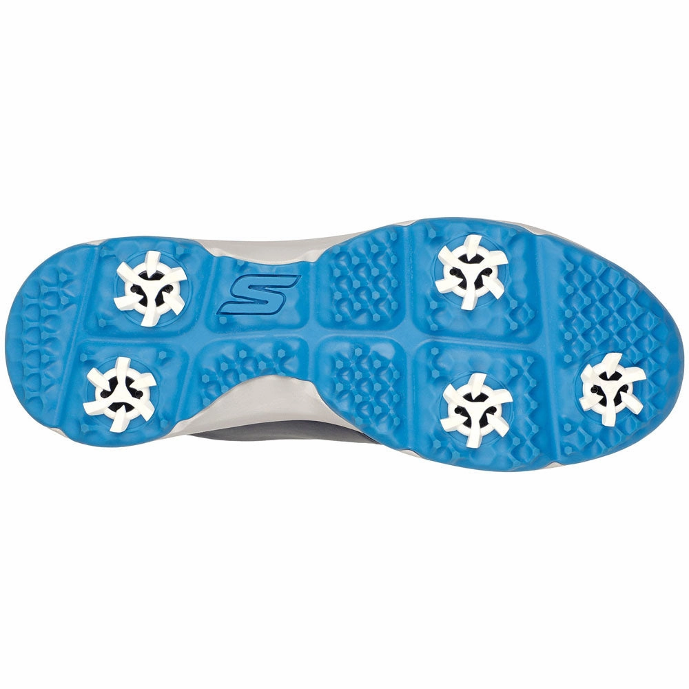 Skechers Jasmine Ladies Waterproof Spiked Shoes - Navy/Turquoise Classic Golf Footwear