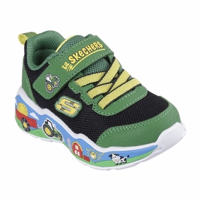 SKECHERS JOHN DEERE: PLAY SCENE-BARN SQUAD BUDDIES KIDS' Skechers slip-on sneakers with memory foam