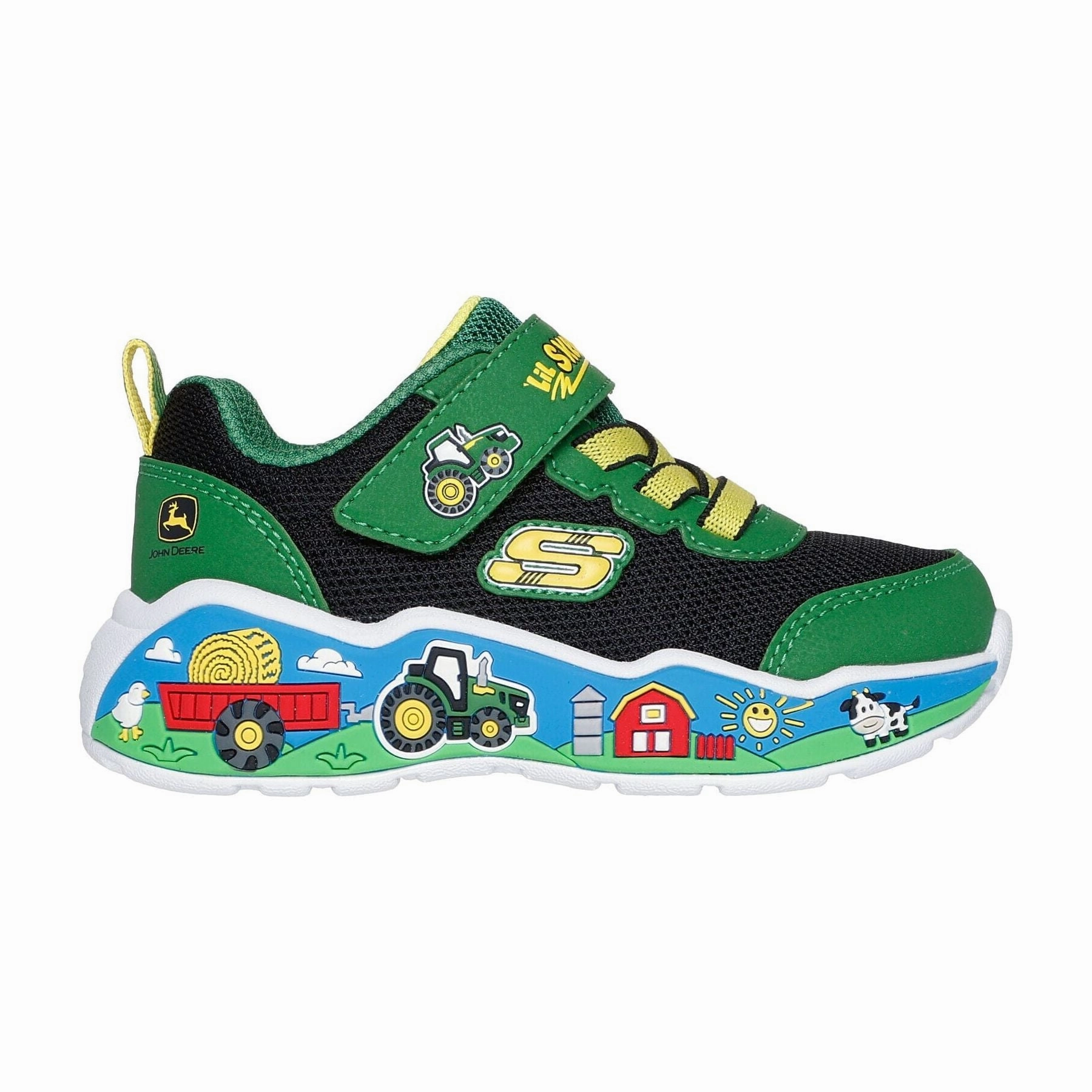 SKECHERS JOHN DEERE: PLAY SCENE-BARN SQUAD BUDDIES KIDS' Skechers comfortable everyday shoes