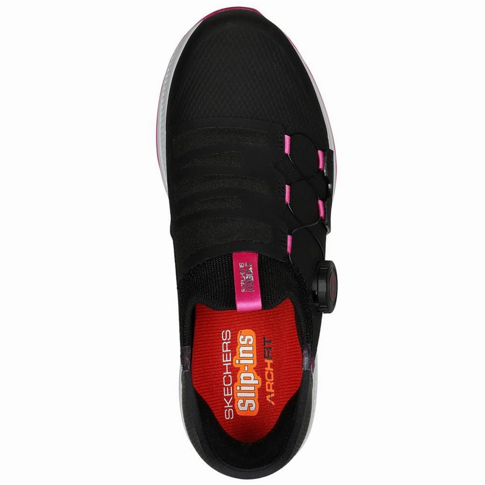 Skechers Ladies Go Golf Elite 5 Slip-In Twist Fit Waterproof Spikeless Shoes - Black/Pink Classic Golf Footwear