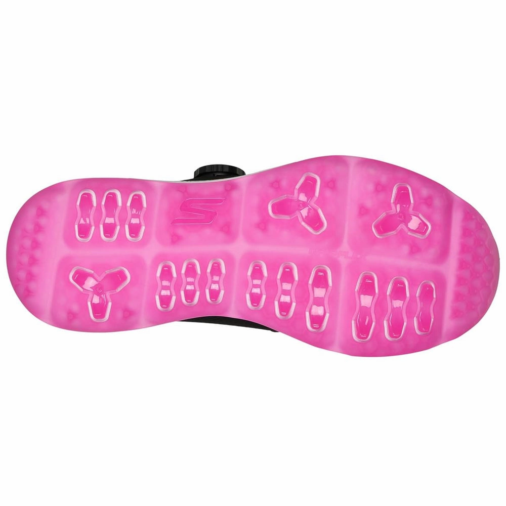 Skechers Ladies Go Golf Elite 5 Slip-In Twist Fit Waterproof Spikeless Shoes - Black/Pink Classic Golf Footwear