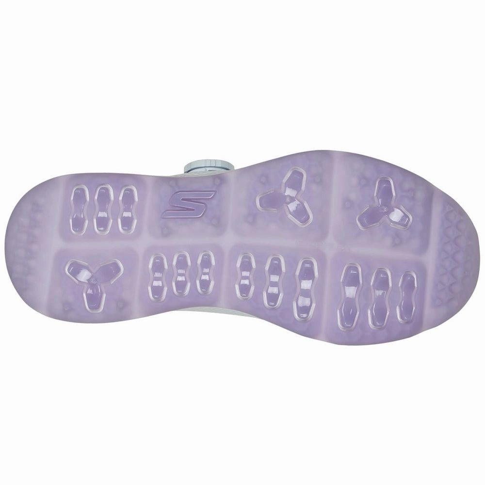 Skechers Ladies Go Golf Elite 5 Slip-In Twist Fit Waterproof Spikeless Shoes - White/Lavender Classic Golf Footwear
