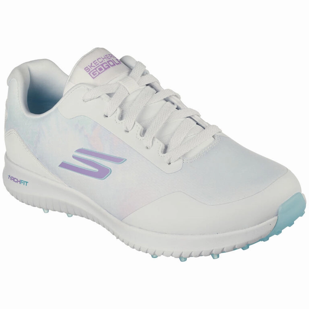 Skechers Ladies Go Golf Max 2 Splash Spikeless Waterproof Shoes - White/Multi Classic Golf Footwear
