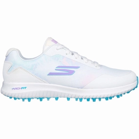 Skechers Ladies Go Golf Max 2 Splash Spikeless Waterproof Shoes - White/Multi Skechers golf footwear