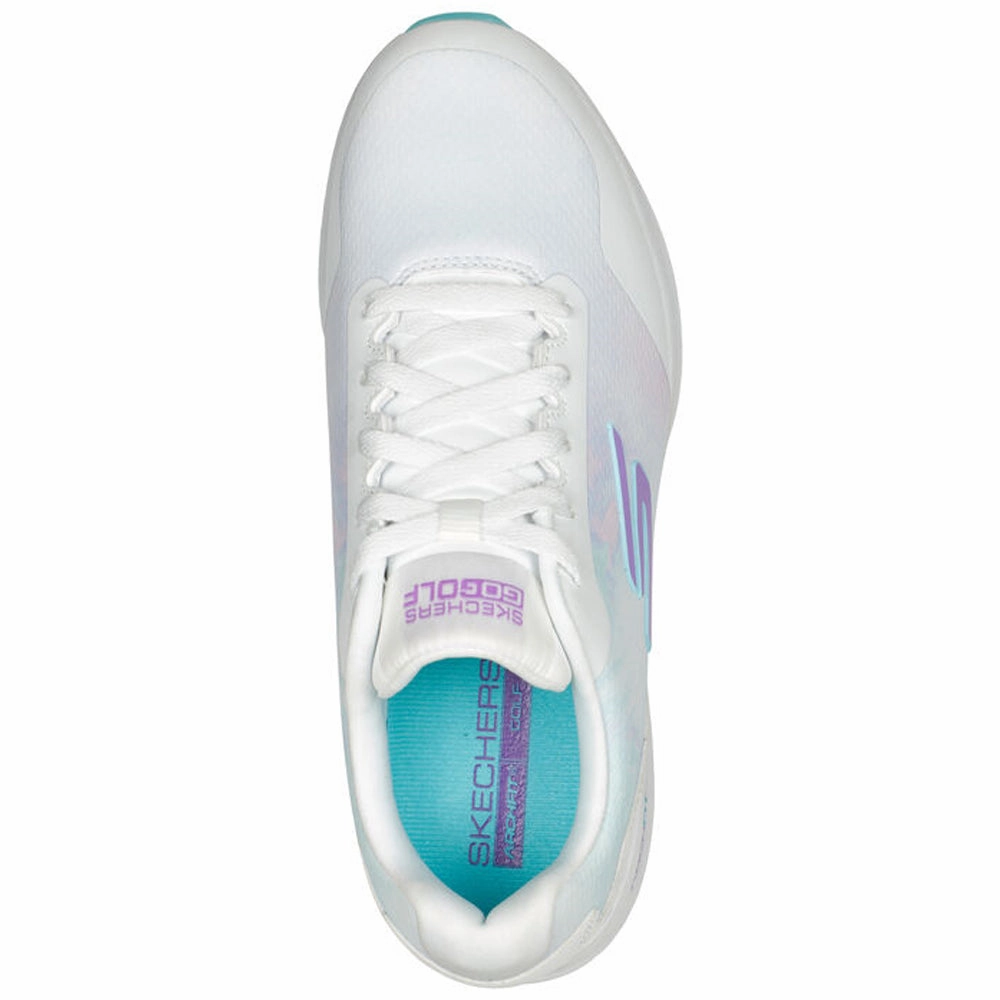 Skechers Ladies Go Golf Max 2 Splash Spikeless Waterproof Shoes - White/Multi Classic Golf Footwear