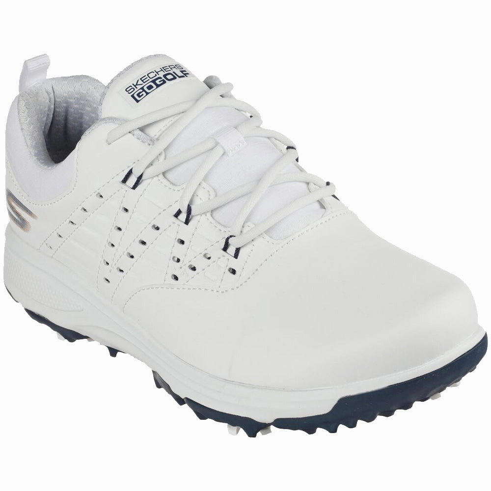 Skechers Ladies Go Golf Pro 2 Spiked Shoes - White/Navy Classic Golf Footwear