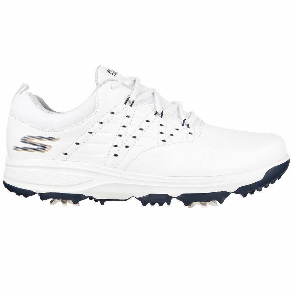 Skechers Ladies Go Golf Pro 2 Spiked Shoes - White/Navy Skechers golf footwear