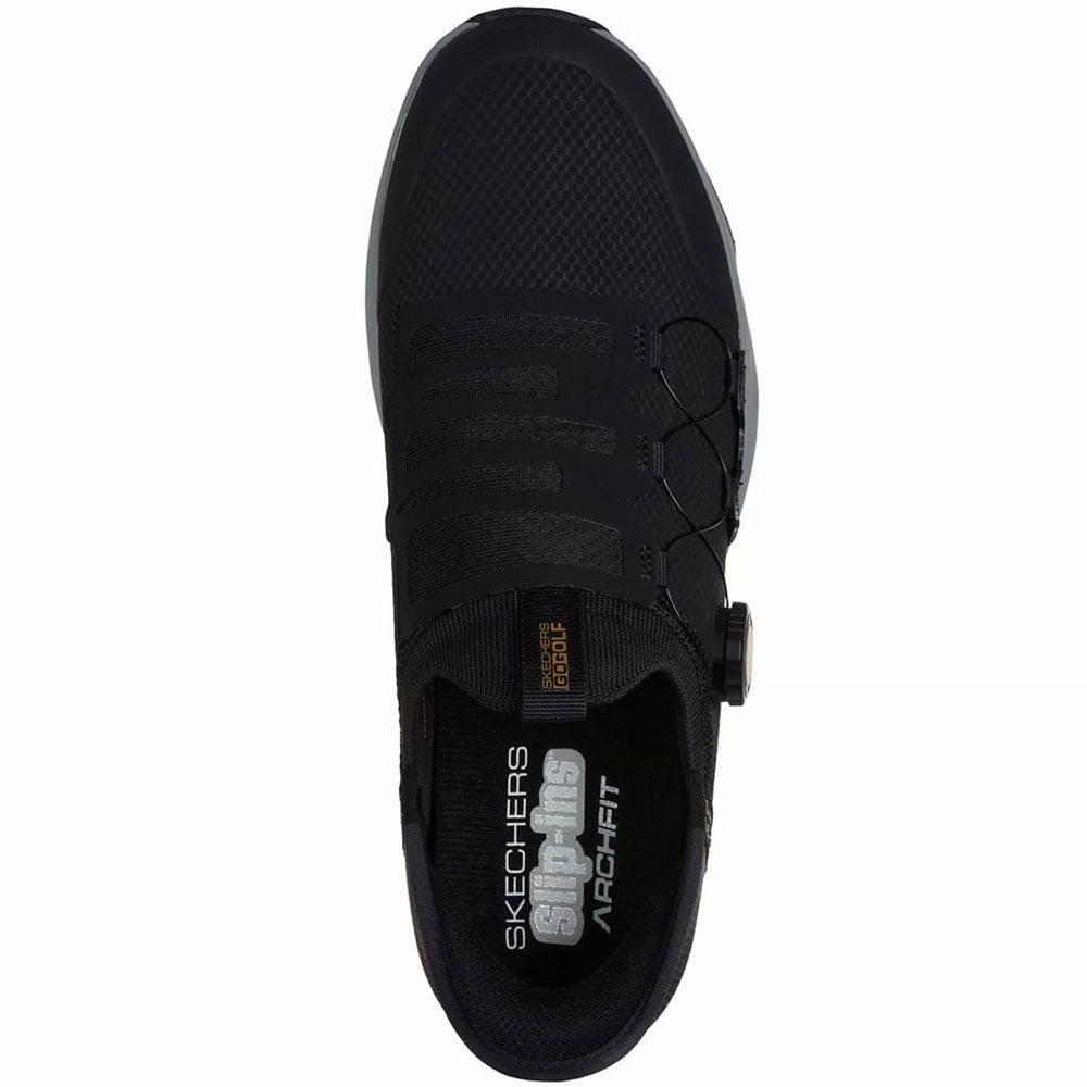 Skechers Slip Ins Elite Vortex Waterproof Spiked Shoes - Black/Grey Classic Golf Footwear