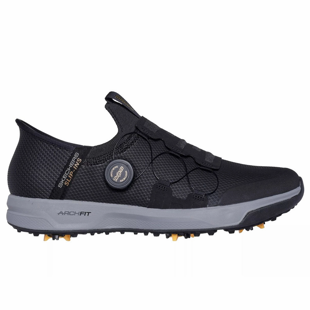 Skechers Slip Ins Elite Vortex Waterproof Spiked Shoes - Black/Grey Skechers golf footwear