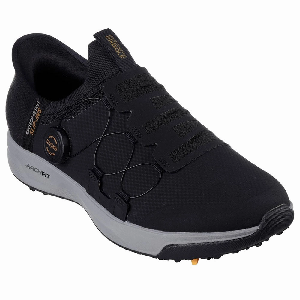 Skechers Slip Ins Elite Vortex Waterproof Spiked Shoes - Black/Grey Classic Golf Footwear