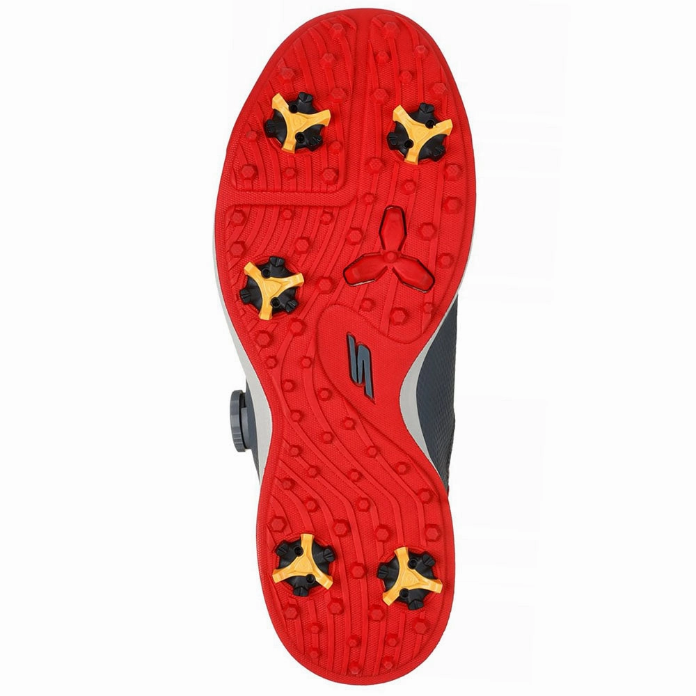 Skechers Slip Ins Elite Vortex Waterproof Spiked Shoes - Charcoal/Red Classic Golf Footwear