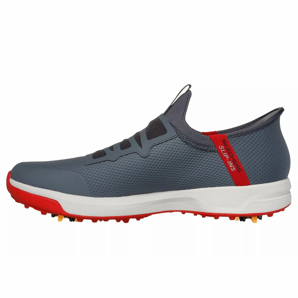 Skechers Slip Ins Elite Vortex Waterproof Spiked Shoes - Charcoal/Red Classic Golf Footwear