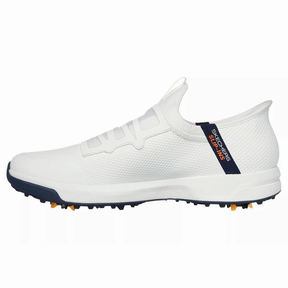 Skechers Slip Ins Elite Vortex Waterproof Spiked Shoes - White/Navy Classic Golf Footwear