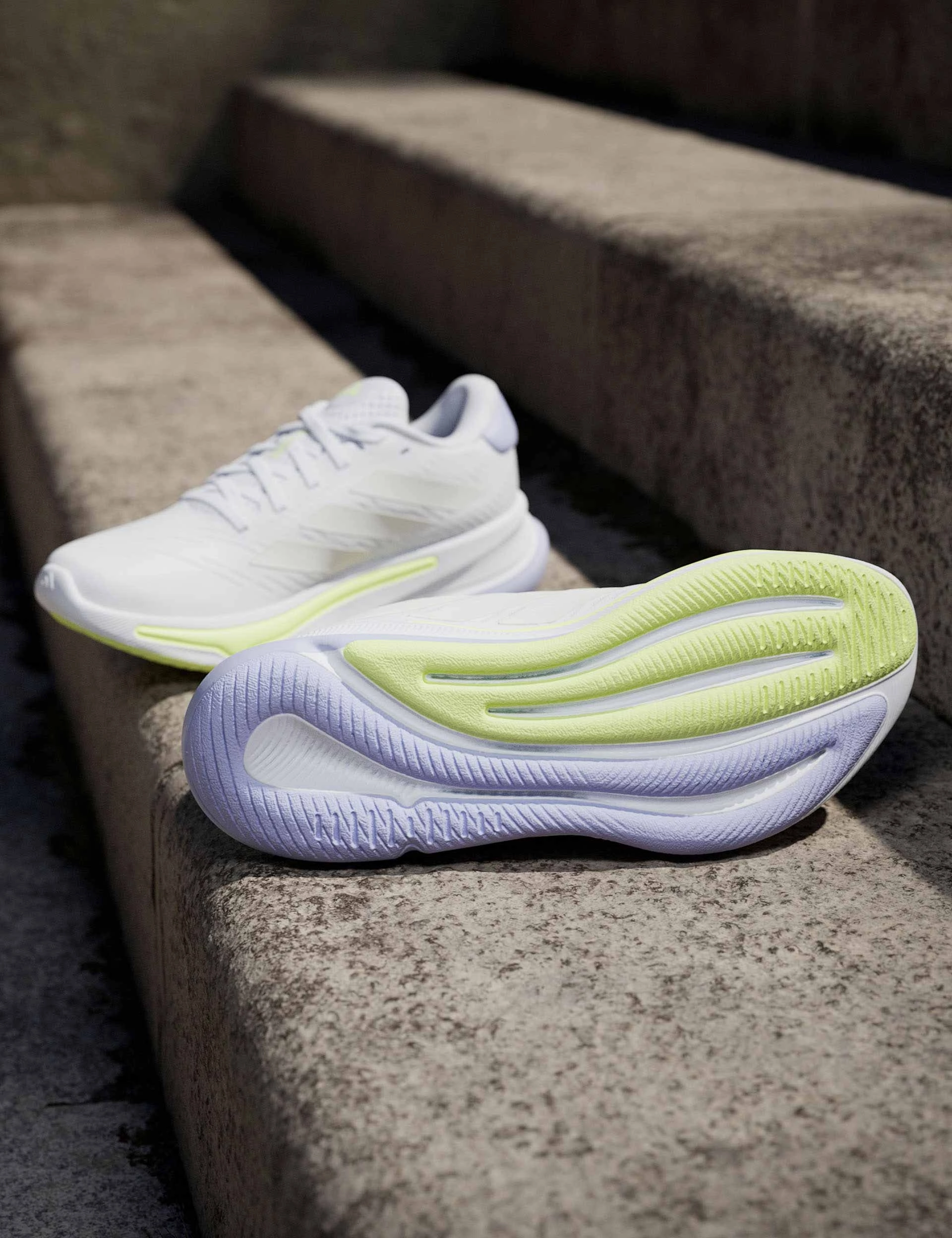 Supernova Ease Shoes - Cloud White/Zero Metalic/Violet Tone Adidas trendy casual shoe styles