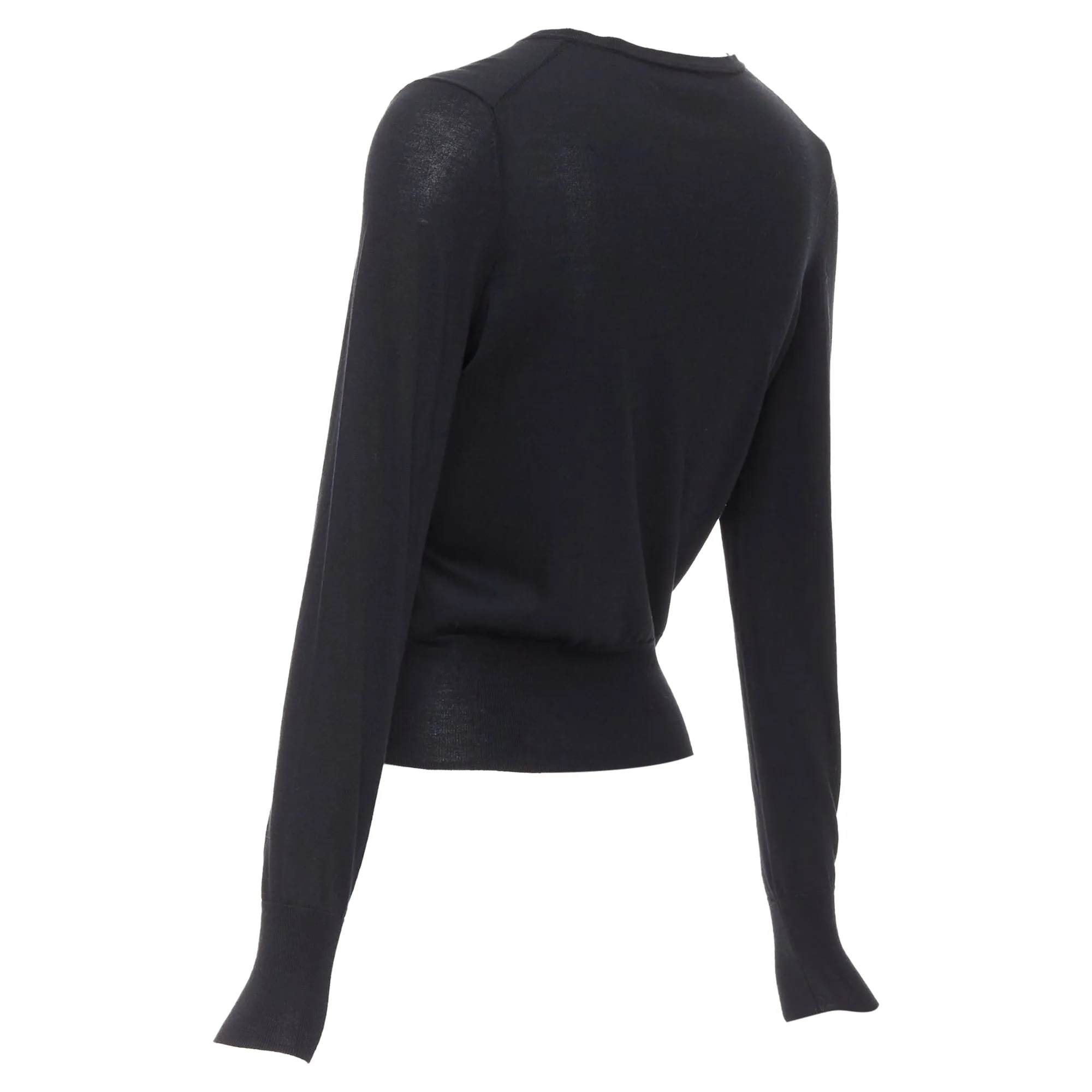 Theory Silk Cotton Buttons Crew Neck Cardigan