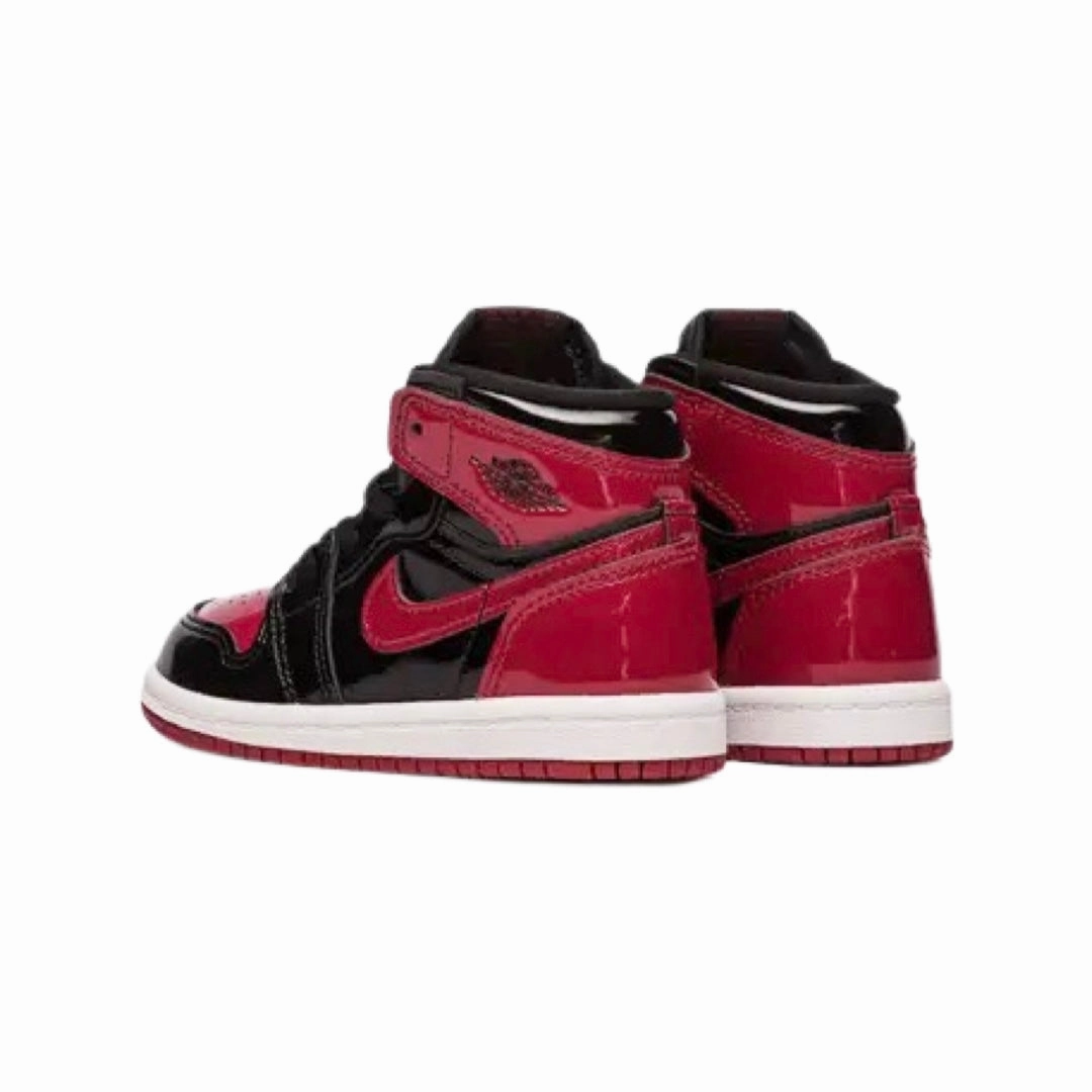 Toddler Air Jordan 1 High OG (TD) Patent Bred Black White Varsity Red Basketball Shoes