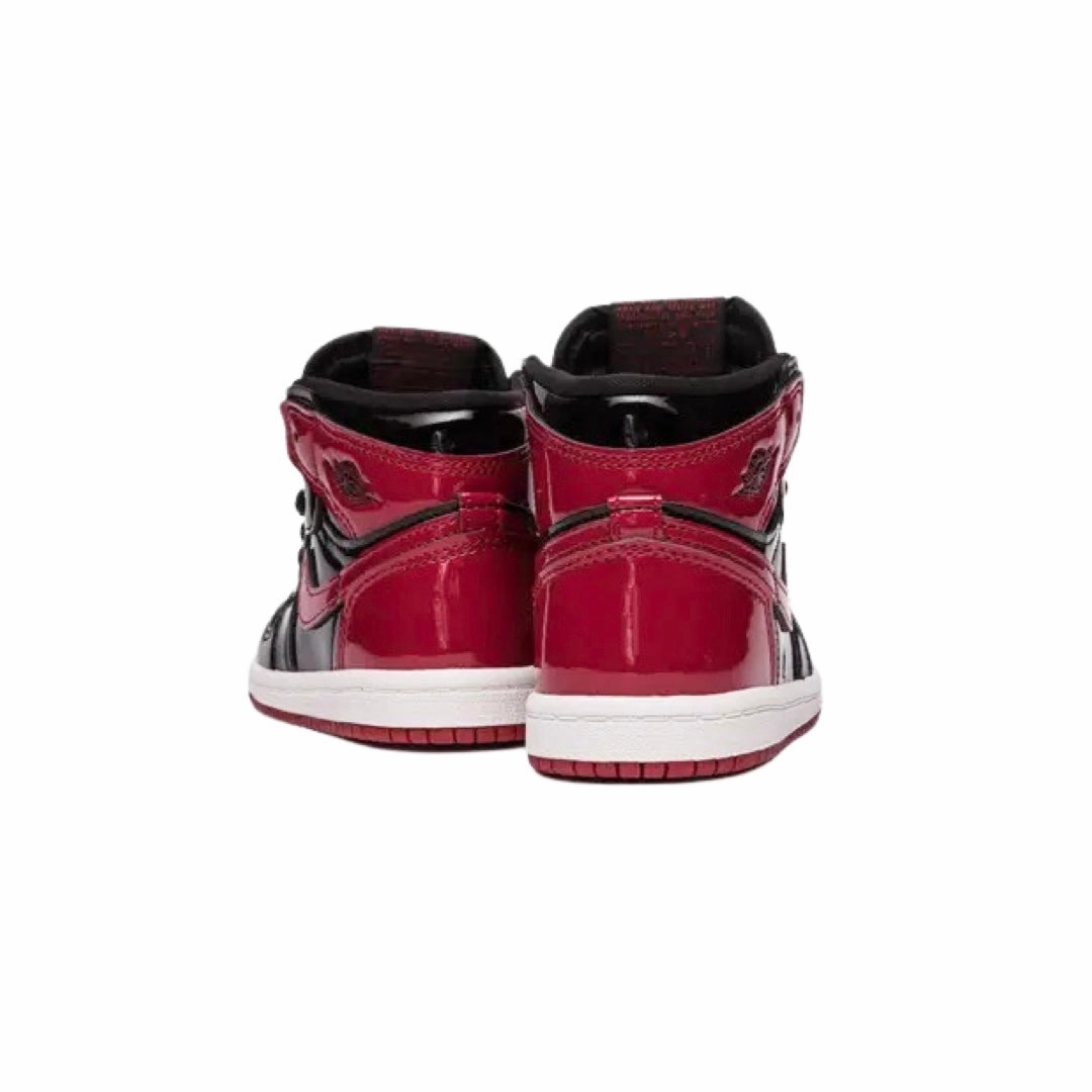 Toddler Air Jordan 1 High OG (TD) Patent Bred Black White Varsity Red Basketball Shoes