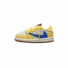 Toddler Air Jordan 1 Low OG SP TD Canary Racer Blue Light Silver Air Jordan basketball shoes with classic look