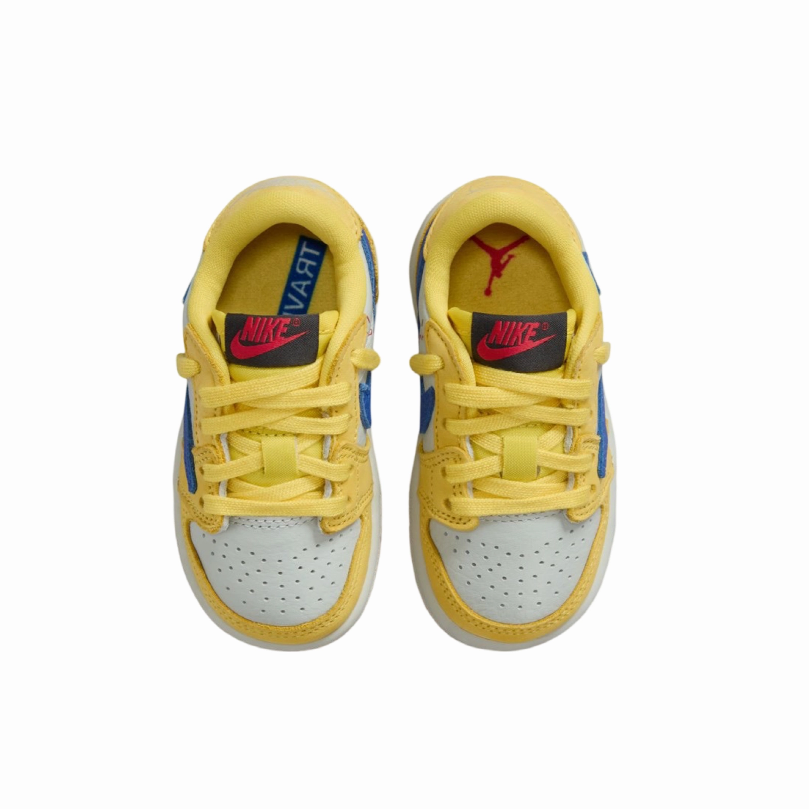 Toddler Air Jordan 1 Low OG SP TD Canary Racer Blue Light Silver Basketball Shoes