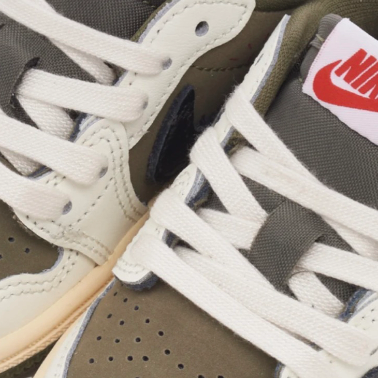 Toddler Air Jordan 1 Retro Low OG SP Travis Scott Medium Olive White Black TD Basketball Shoes