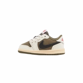 Toddler Air Jordan 1 Retro Low OG SP Travis Scott Medium Olive White Black TD Air Jordan basketball shoes with classic look
