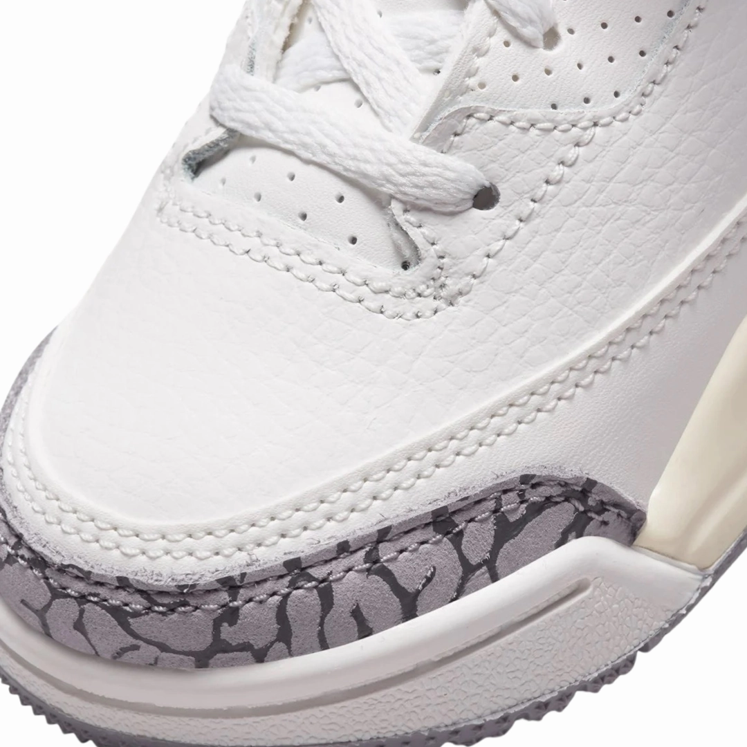 Toddler Air Jordan 3 Retro White Cement Reimagined White Cement Summit White Fire Red Black Basketball Shoes