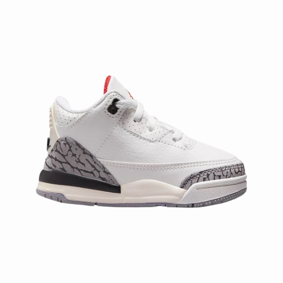 Toddler Air Jordan 3 Retro White Cement Reimagined White Cement Summit White Fire Red Black Basketball Shoes