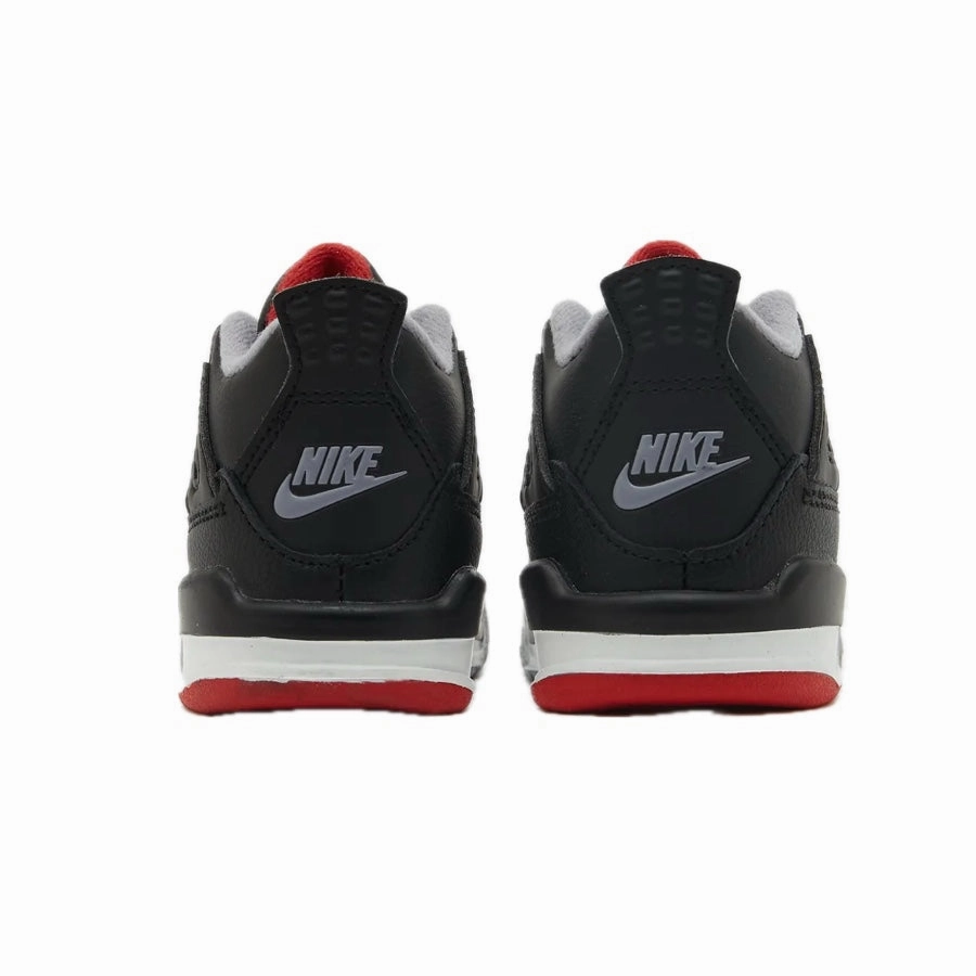 Toddler Air Jordan 4 Retro Bred Reimagined (TD) Black Cement Grey Varsity Red Summit White Basketball Shoes