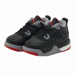 Toddler Air Jordan 4 Retro Bred Reimagined (TD) Black Cement Grey Varsity Red Summit White Air Jordan basketball shoes with classic look