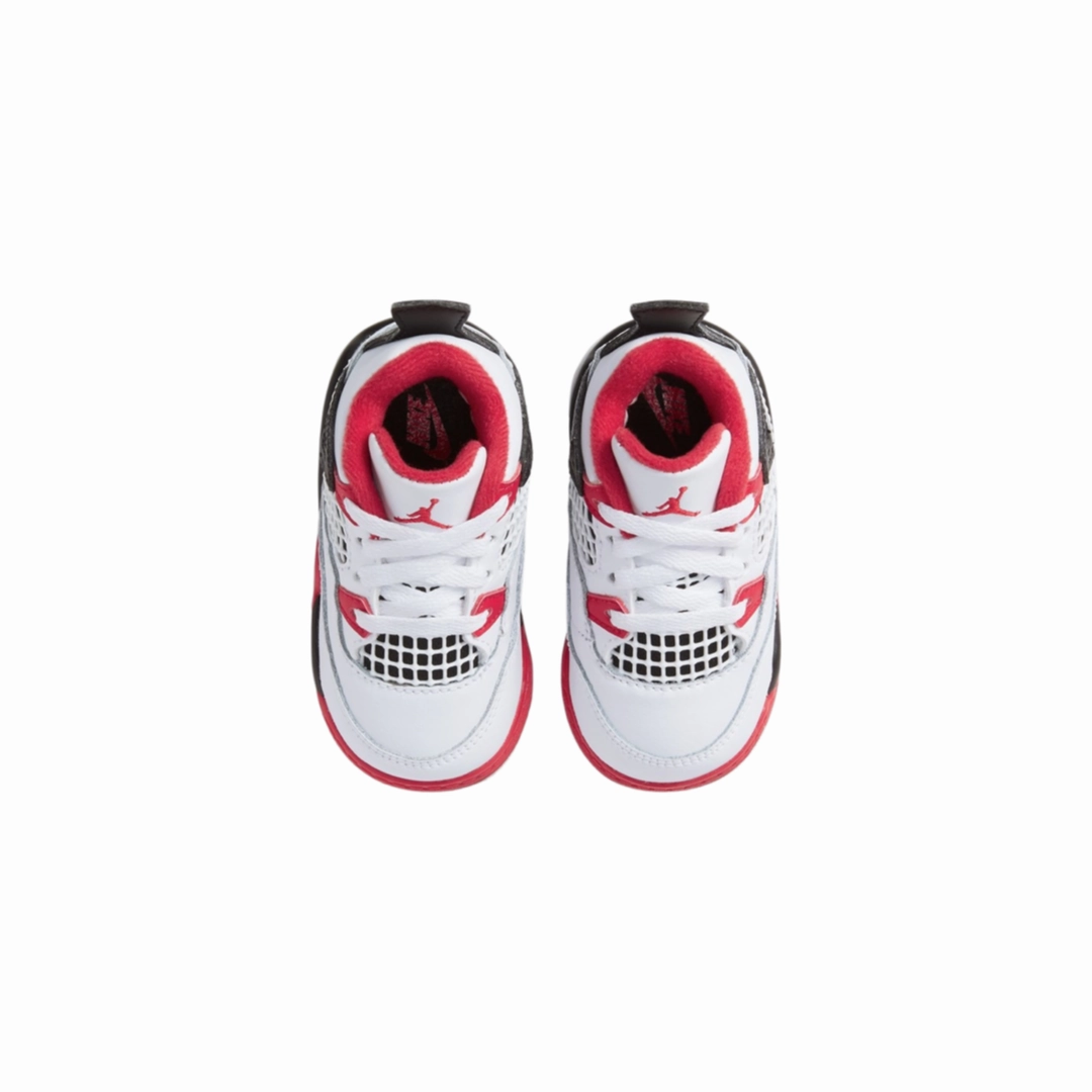 Toddler Air Jordan 4 Retro Fire Red (2020) TD White Black Tech Grey Fire Red Basketball Shoes