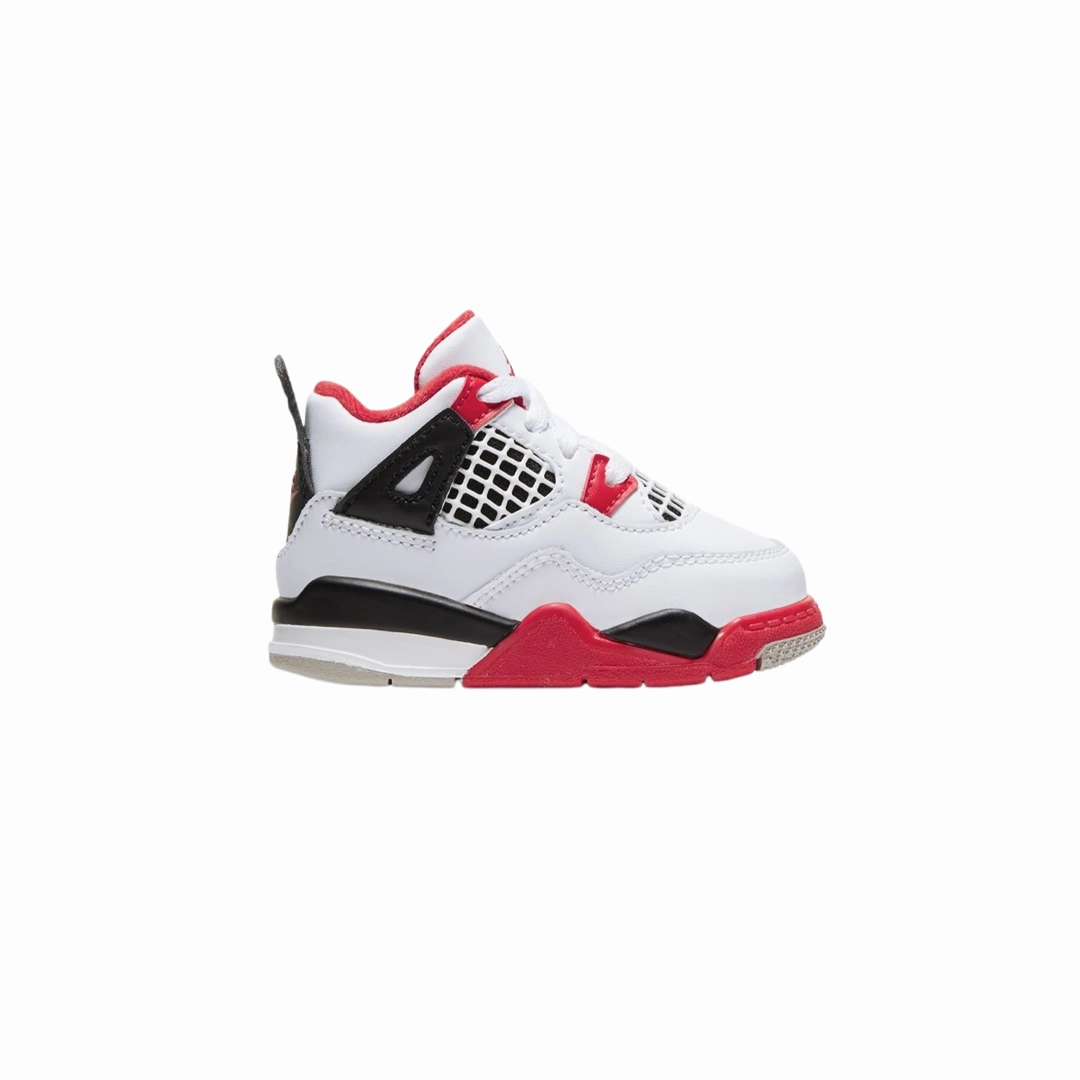 Toddler Air Jordan 4 Retro Fire Red (2020) TD White Black Tech Grey Fire Red Basketball Shoes