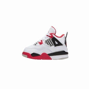 Toddler Air Jordan 4 Retro Fire Red (2020) TD White Black Tech Grey Fire Red Air Jordan basketball shoes with classic look