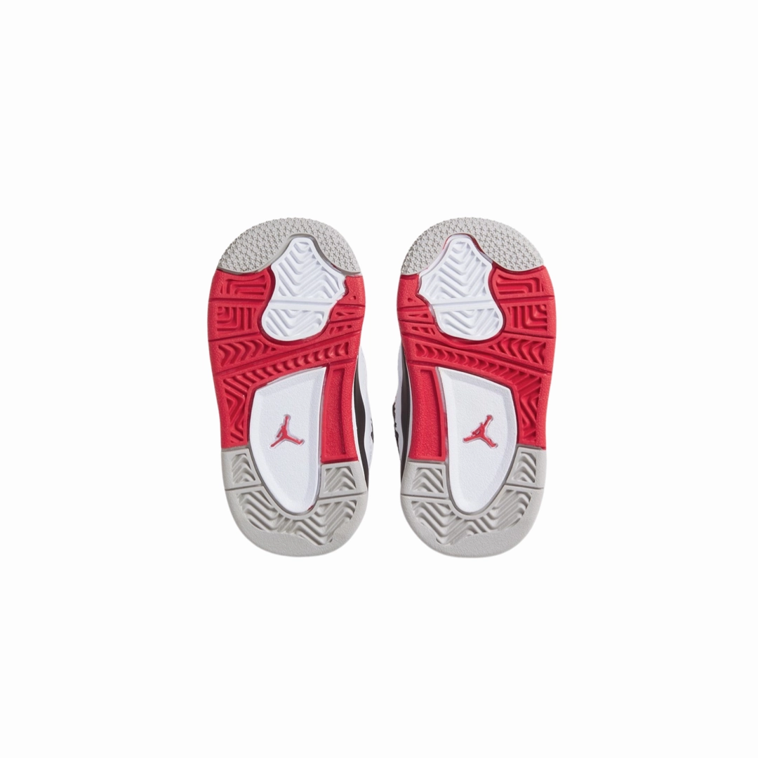 Toddler Air Jordan 4 Retro Fire Red (2020) TD White Black Tech Grey Fire Red Basketball Shoes