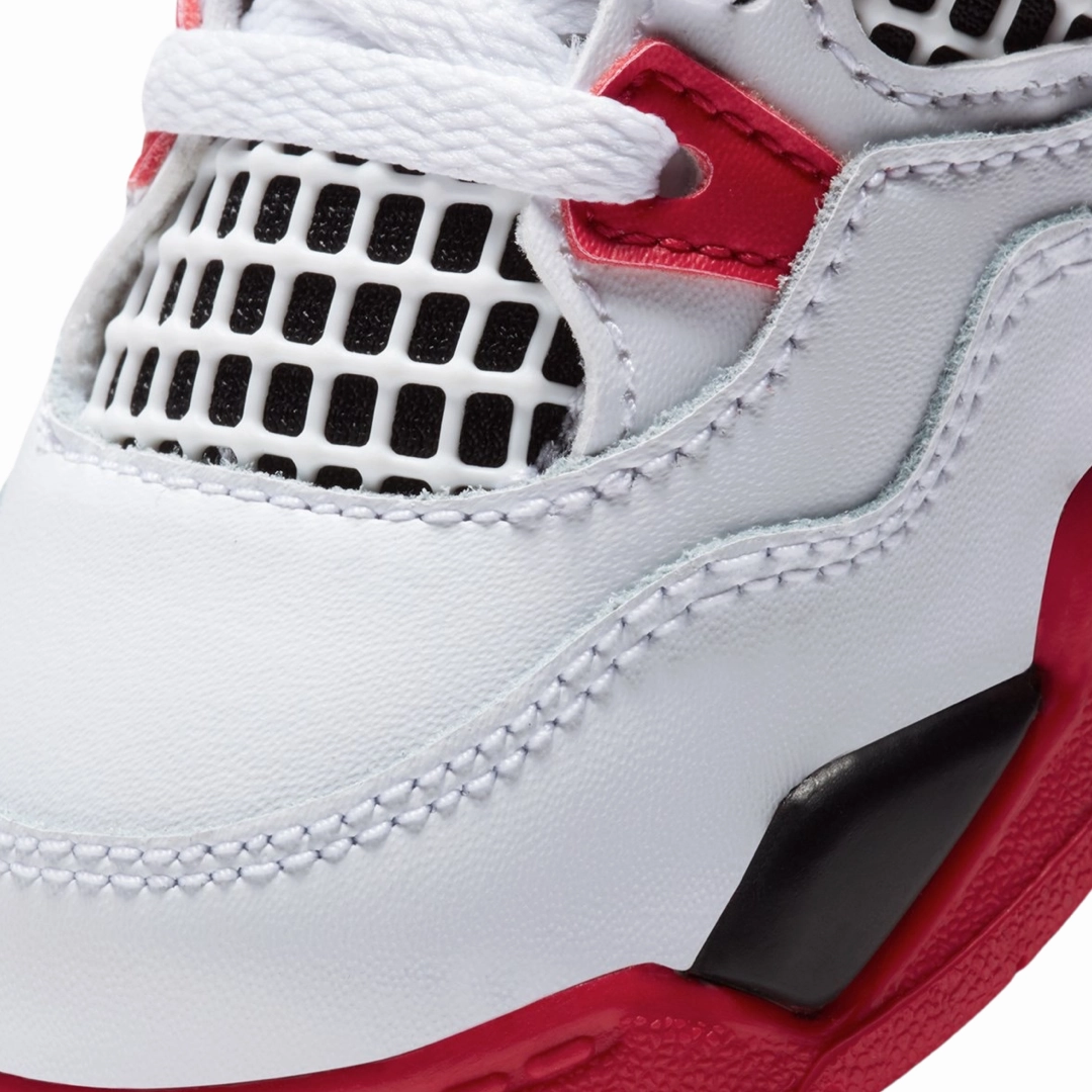 Toddler Air Jordan 4 Retro Fire Red (2020) TD White Black Tech Grey Fire Red Basketball Shoes