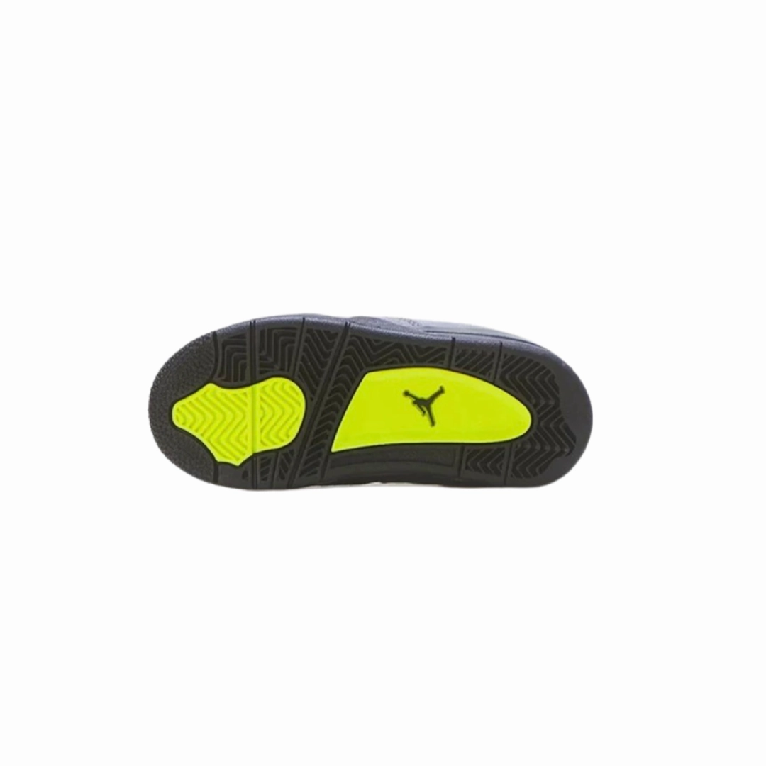 Toddler Air Jordan 4 Retro TD SE 95 Neon Cool Grey Volt Wolf Grey Anthracite Basketball Shoes