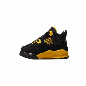 Toddler Air Jordan 4 Retro (TD) Thunder Black White Air Jordan basketball shoes with classic look