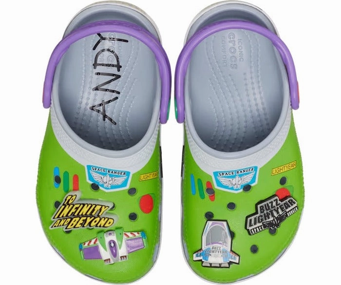 Toddlers' Toy Story Buzz Clog Crocs slip-on shoes for casual use
