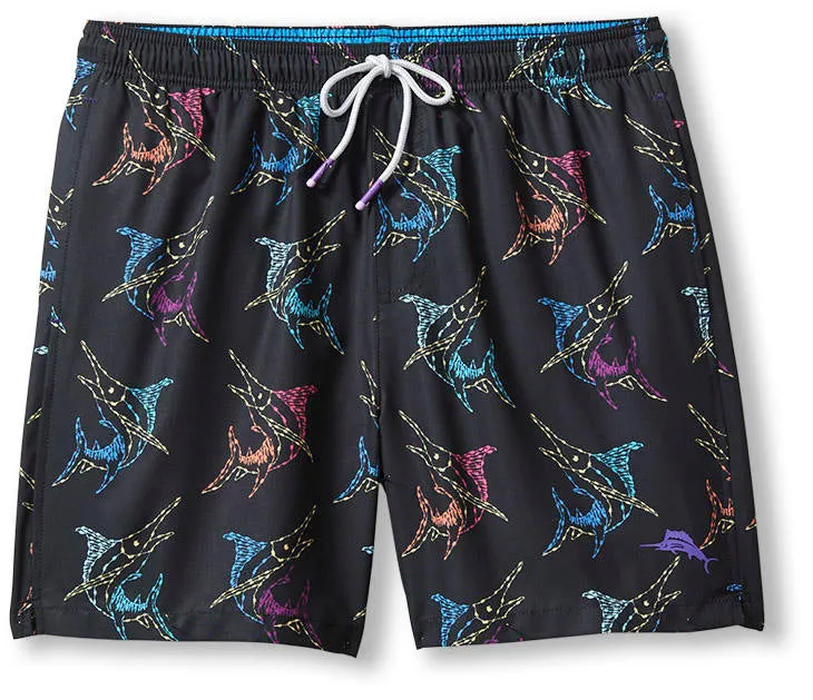 Tommy Bahama 6-Inch Naples Spotted At Sea Swim Trunks - Black Mens Tommy Bahama