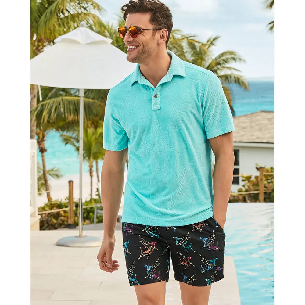 Tommy Bahama 6-Inch Naples Spotted At Sea Swim Trunks - Black Mens Tommy Bahama