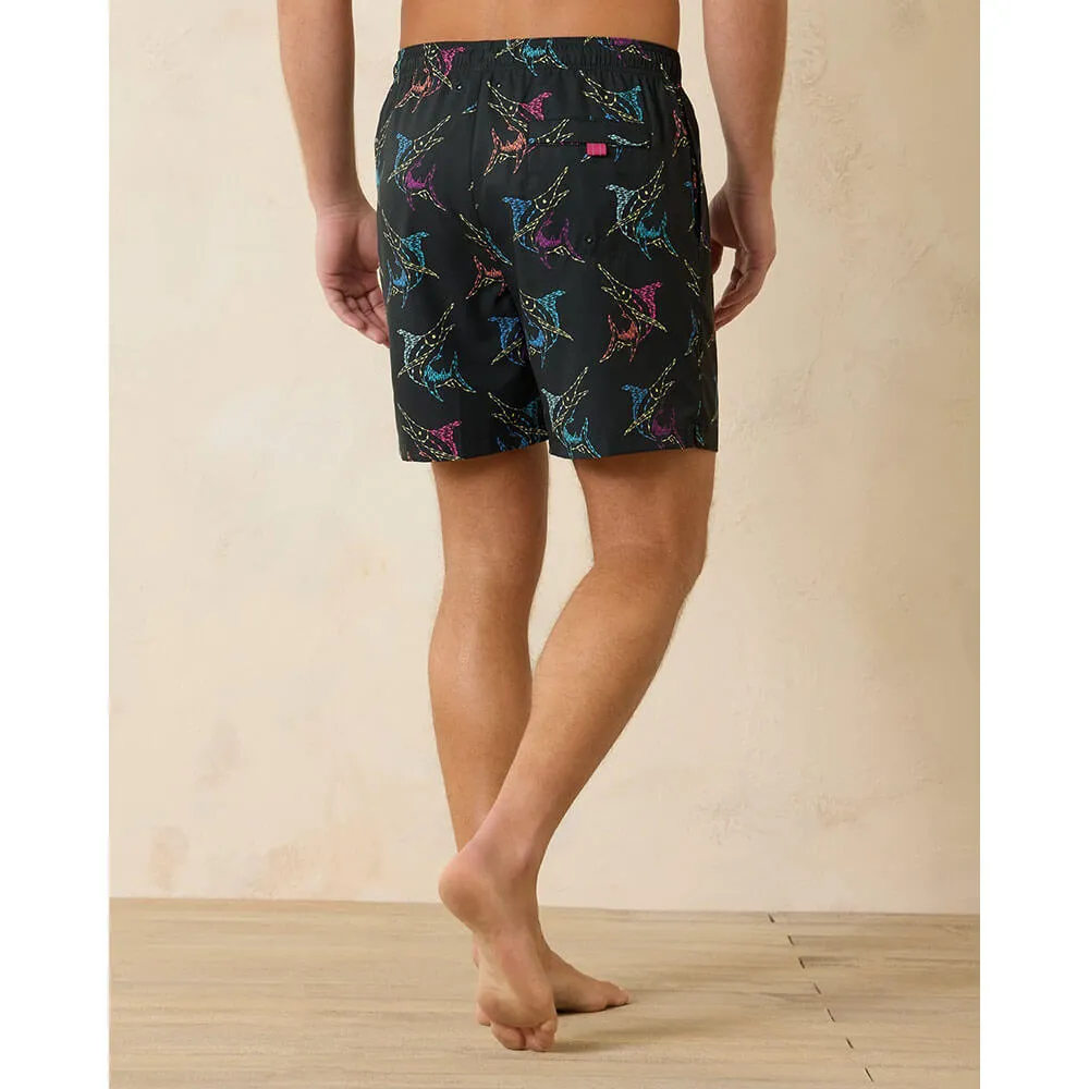 Tommy Bahama 6-Inch Naples Spotted At Sea Swim Trunks - Black Mens Tommy Bahama