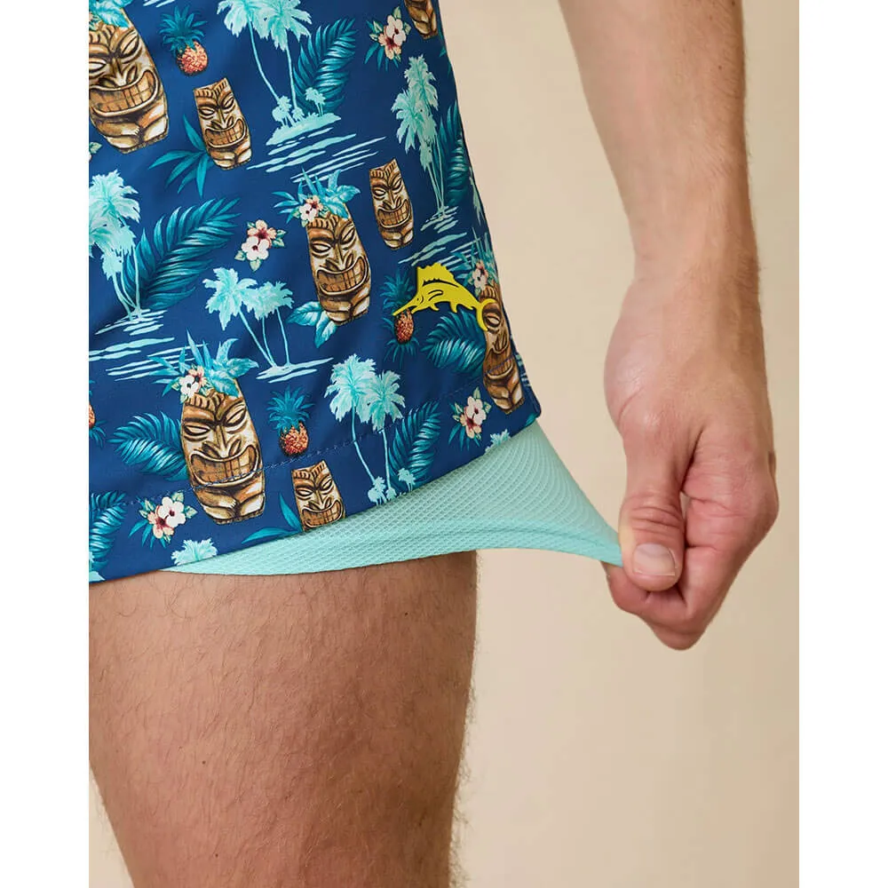 Tommy Bahama 6-Inch Rialto Tiki Tropics Swim Trunks - Cobalt Haze Mens Tommy Bahama
