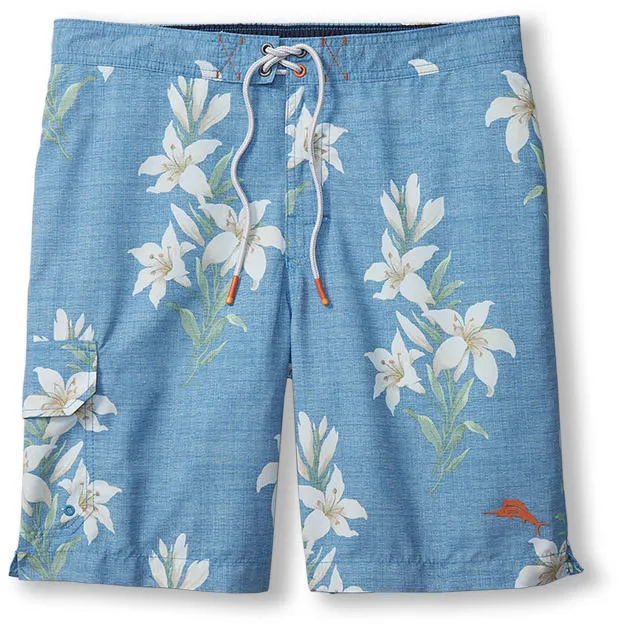 Tommy Bahama 9-Inch Baja Open Water Blooms Boardshorts - Blue Allure Mens Tommy Bahama