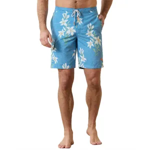 Tommy Bahama 9-Inch Baja Open Water Blooms Boardshorts - Blue Allure Mens Tommy Bahama