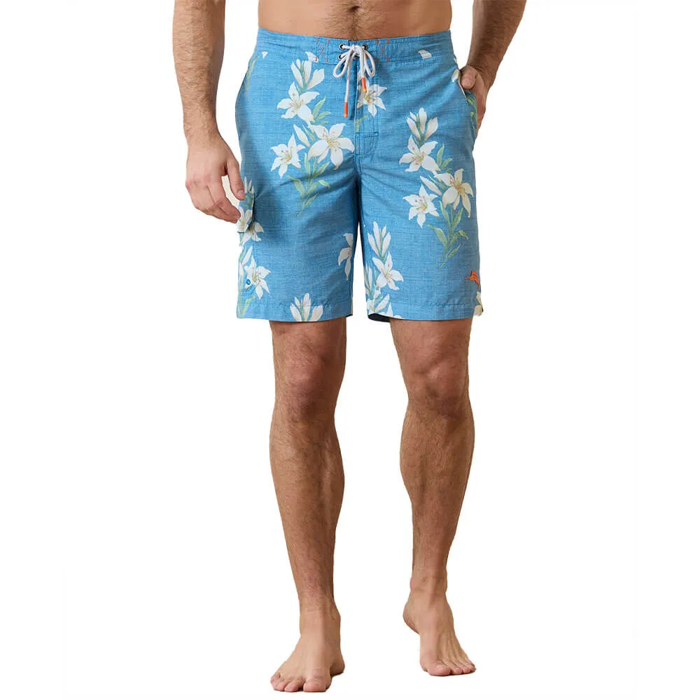 Tommy Bahama 9-Inch Baja Open Water Blooms Boardshorts - Blue Allure Mens Tommy Bahama