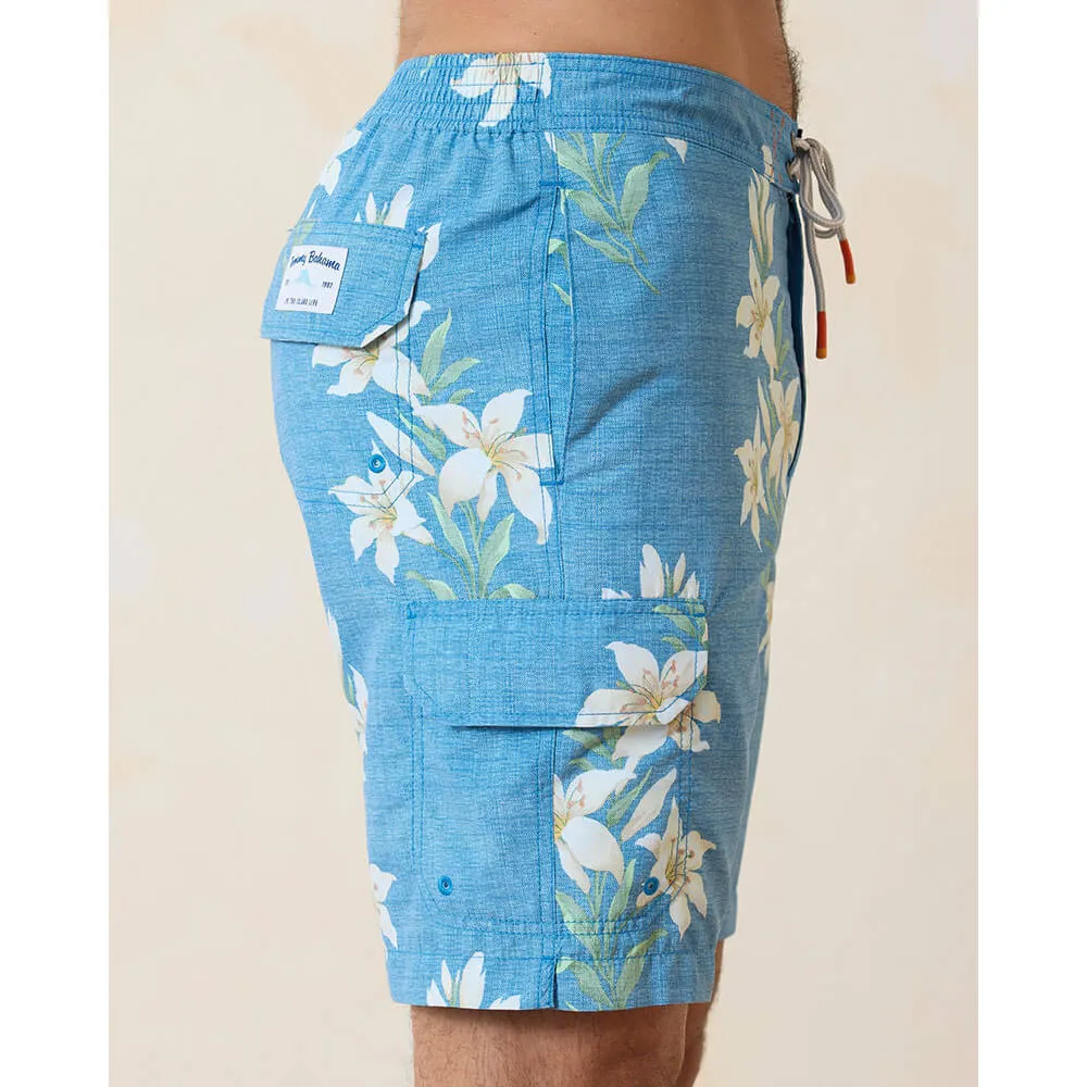 Tommy Bahama 9-Inch Baja Open Water Blooms Boardshorts - Blue Allure Mens Tommy Bahama